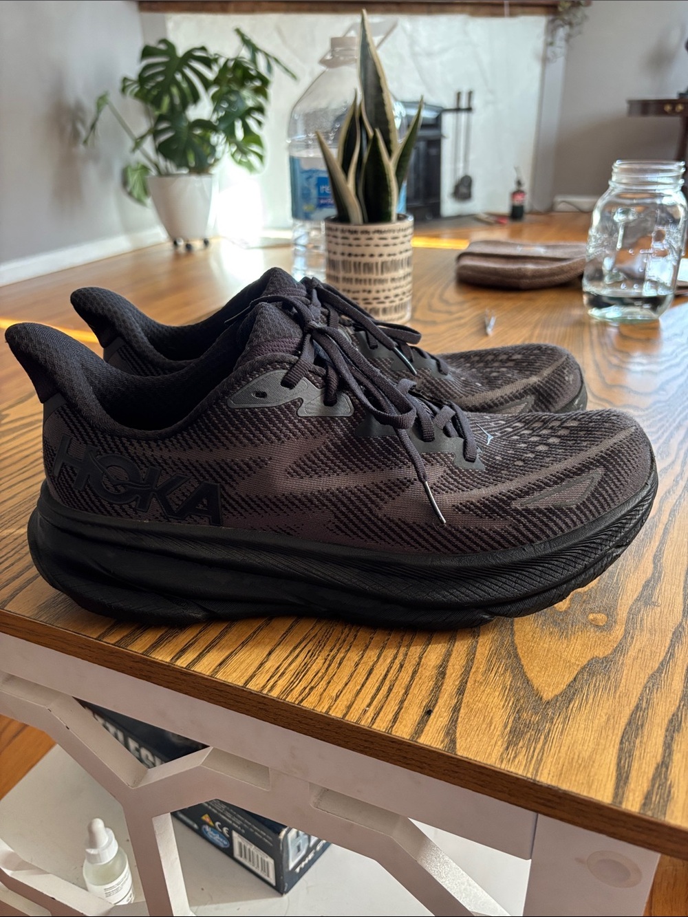 Hoka Men's Black Mesh Running Shoes